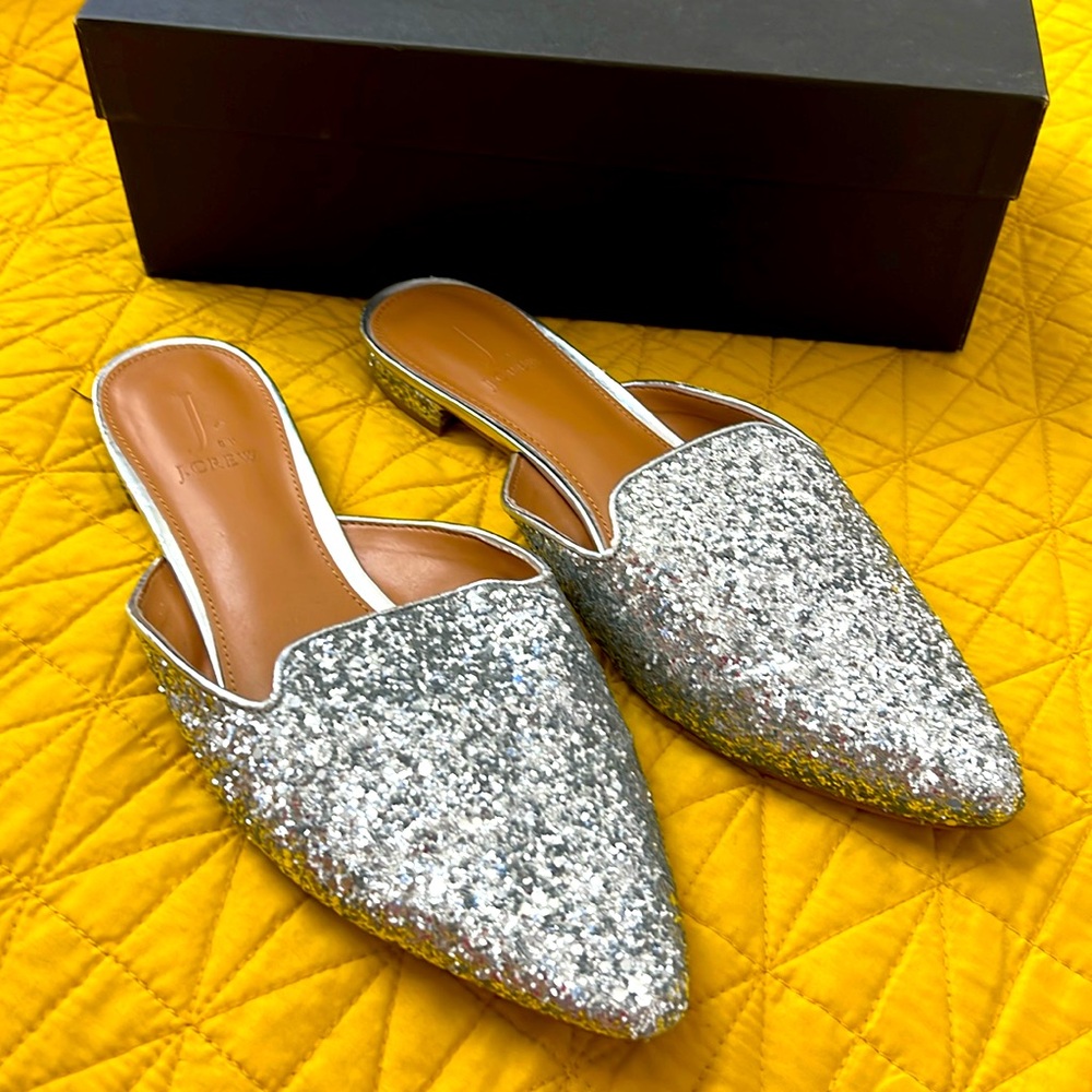 Jcrew Glitter Mules